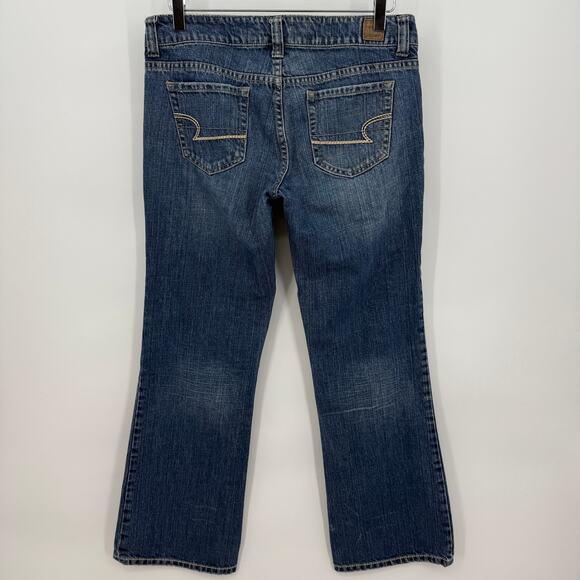 American Eagle Size 8 Favorite Boyfriend Jeans Bootcut Low Rise Denim 32" x 30" - Picture 5 of 9